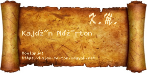 Kaján Márton névjegykártya